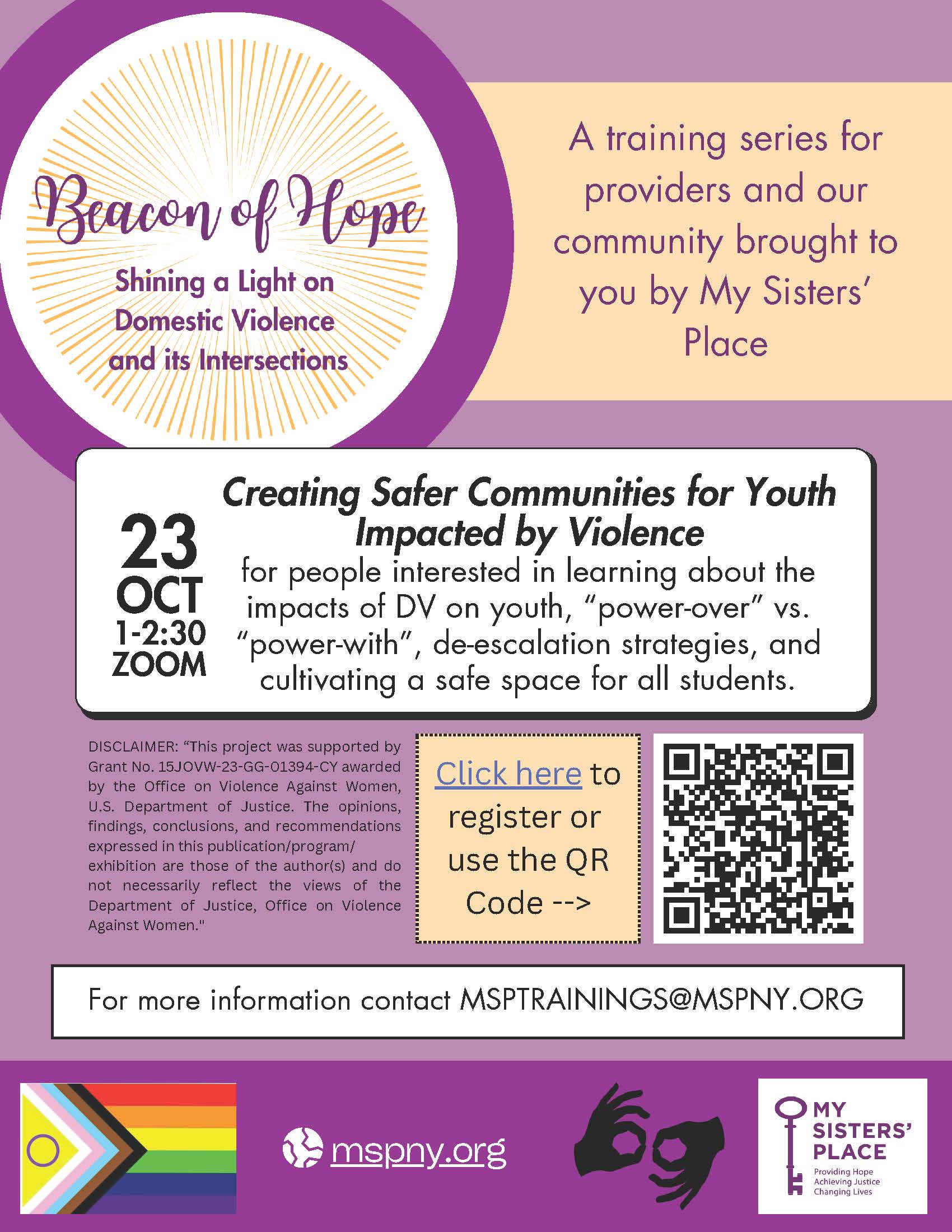 Beacon of Hope Youth Flyer